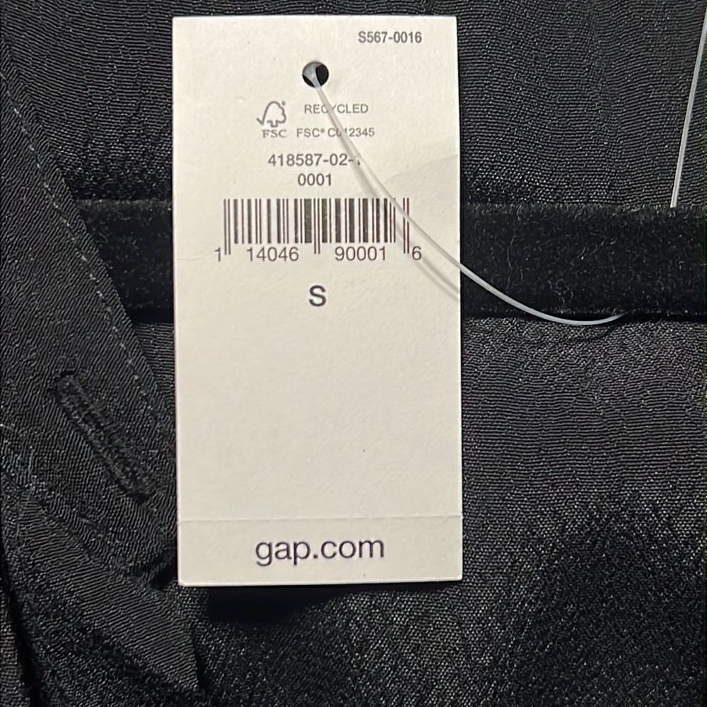 GAP Black Shirt Dress Small High Low Hem Belted Long Sleeve NWT - Picture 9 of 9